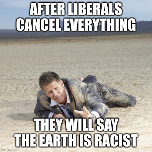 Dr. Seuss, Dumbo, Peter Pan - they can't stop | AFTER LIBERALS CANCEL EVERYTHING; THEY WILL SAY THE EARTH IS RACIST | image tagged in desert crawler | made w/ Imgflip meme maker