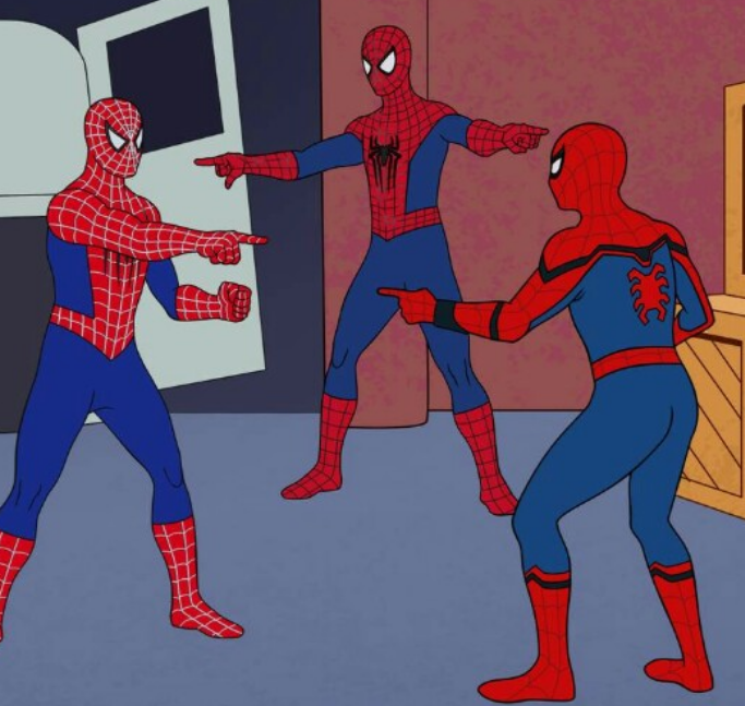 Spiderman doppelganger Blank Meme Template