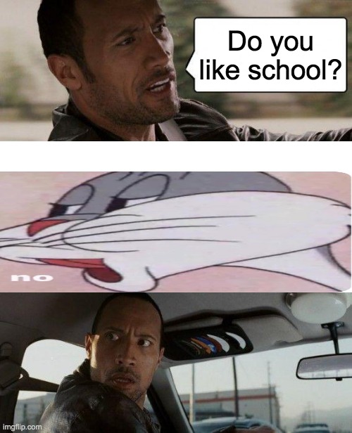 The Rock Driving | Do you like school? | image tagged in memes,the rock driving | made w/ Imgflip meme maker