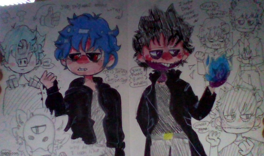 I drew this at 2 in the morning ;-; | image tagged in hahah art style change,i cannot stick to one art style smh | made w/ Imgflip meme maker