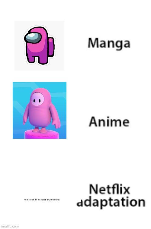 Manga Anime Netflix Adaption | image tagged in manga anime netflix adaption | made w/ Imgflip meme maker