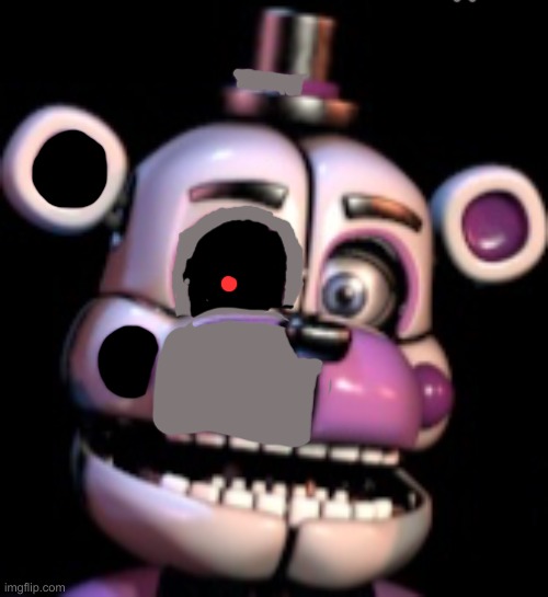 Half Gray Funtime Freddy And Half Funtime Freddy | image tagged in funtime freddy happy | made w/ Imgflip meme maker