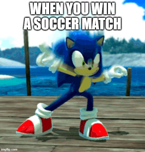 Soccer meme | WHEN YOU WIN A SOCCER MATCH | image tagged in soccer,meme | made w/ Imgflip meme maker