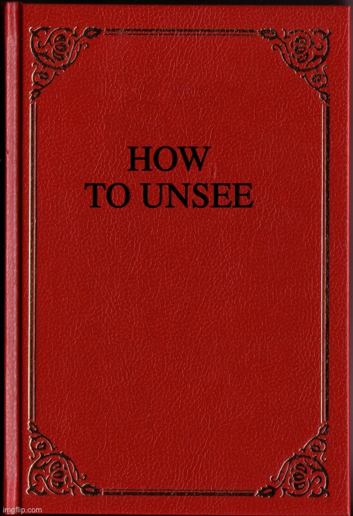 blank book | HOW TO UNSEE | image tagged in blank book | made w/ Imgflip meme maker
