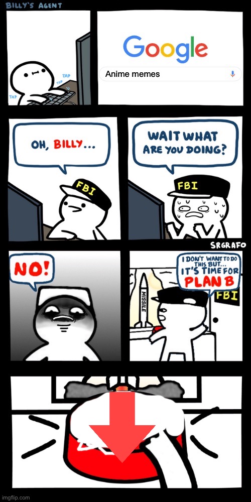 Billy’s FBI agent plan B | Anime memes | image tagged in billy s fbi agent plan b | made w/ Imgflip meme maker