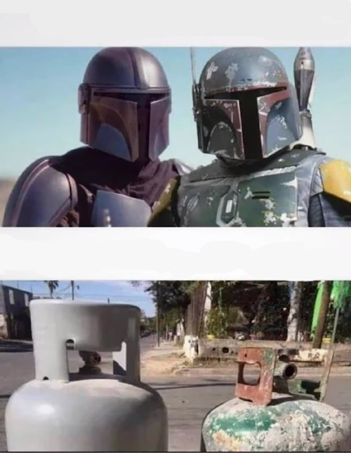 Good And Bad Mando and Boba Blank Meme Template