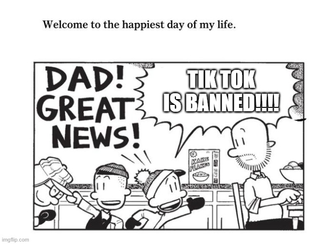 Big nate | TIK TOK IS BANNED!!!! | image tagged in big nate,comics/cartoons,tik tok sucks,funny,stop reading the tags,or else barney will find you | made w/ Imgflip meme maker