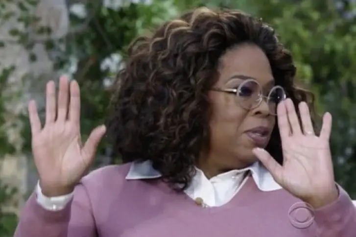 Oprah hands up Blank Meme Template