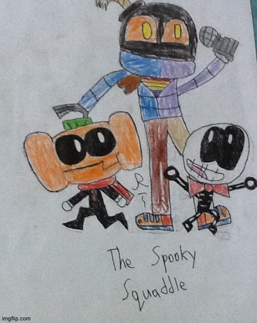 The Spooky Squaddle | image tagged in bad time trio,the trios squaddle,undertale,sr pelo,friday night funkin,spooky month | made w/ Imgflip meme maker