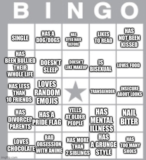 lgbt+ bingo lol Blank Meme Template