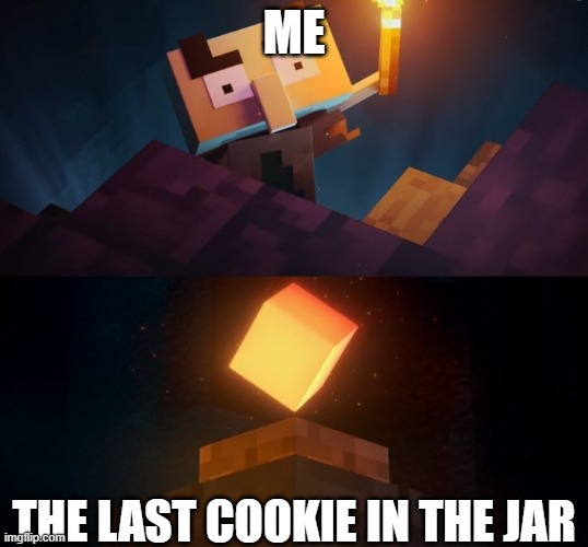 COOKIE | ME; THE LAST COOKIE IN THE JAR | image tagged in memes | made w/ Imgflip meme maker