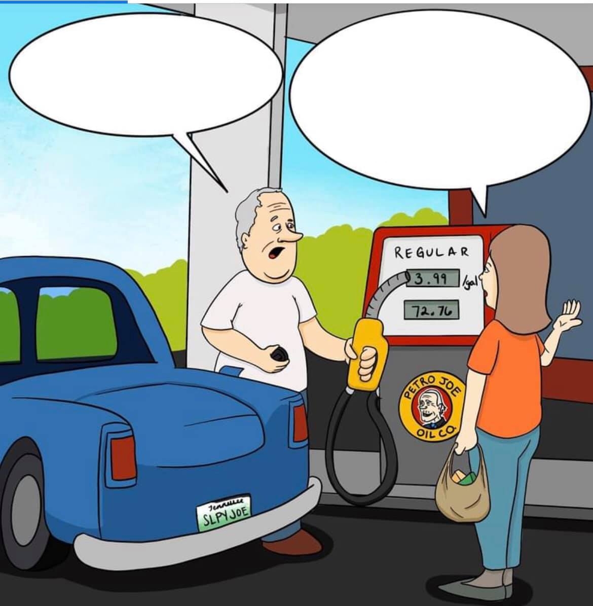 Gas Prices Under Biden Administration Blank Meme Template