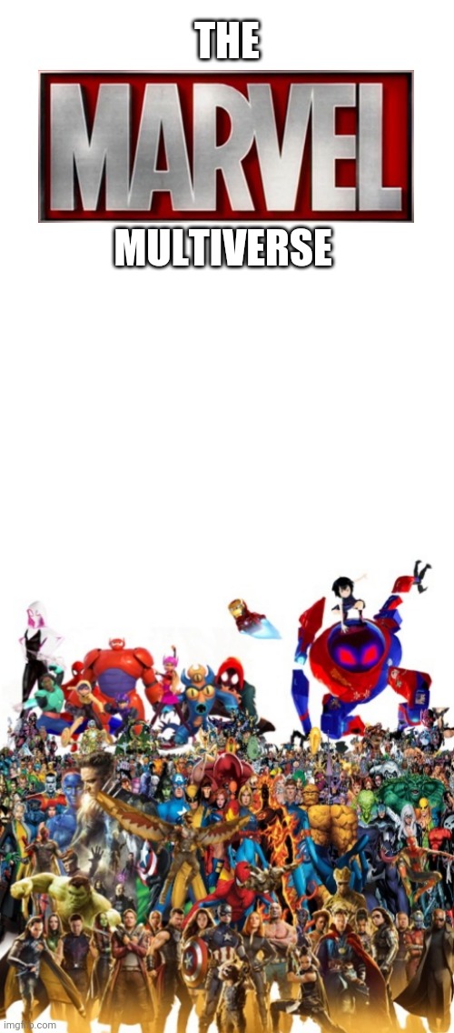 Yes Big Hero 6 is part of the Marvel Multiverse https://marvel.fandom.com/wiki/Earth-14123 | THE; MULTIVERSE | made w/ Imgflip meme maker