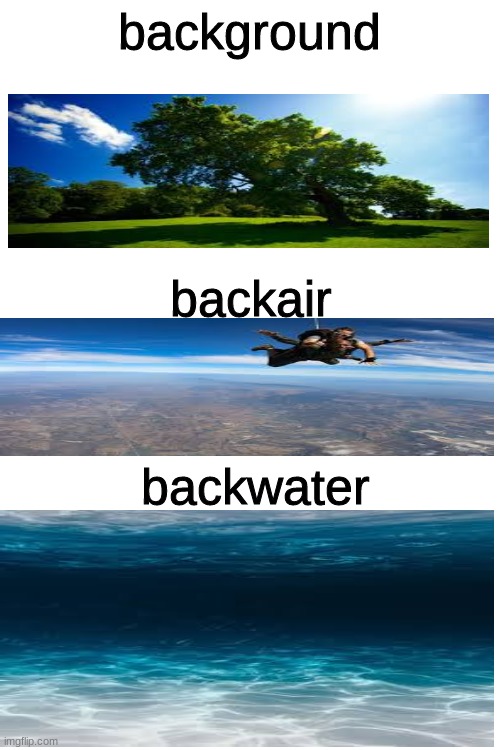 puns lol | background; backair; backwater | image tagged in blank white template,pun,lol,low effort | made w/ Imgflip meme maker