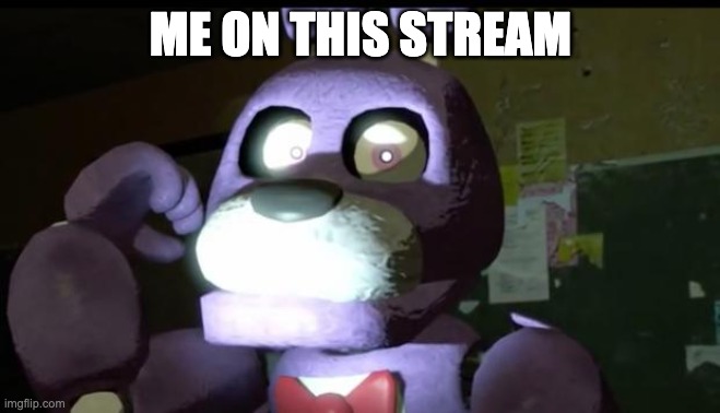 Pissed Off Bonnie FNAF |  ME ON THIS STREAM | image tagged in pissed off bonnie fnaf | made w/ Imgflip meme maker