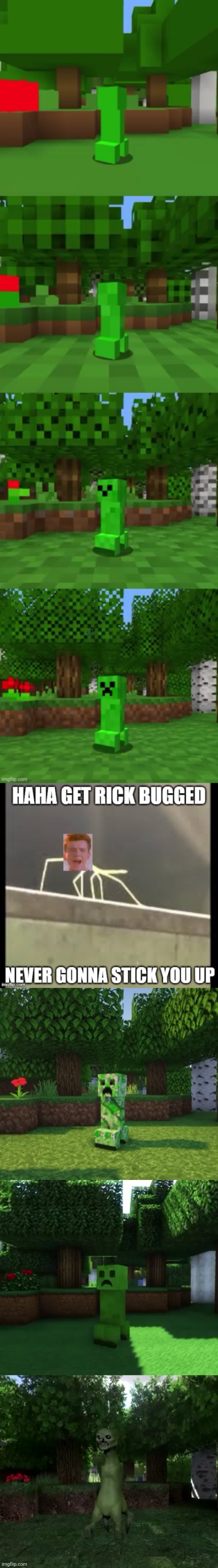 the graphics are increasing | image tagged in minecraft,rtx,rickbugged,rickroll,lol | made w/ Imgflip meme maker