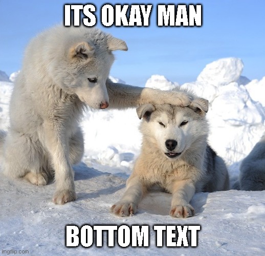 It's OK | ITS OKAY MAN BOTTOM TEXT | image tagged in it's ok | made w/ Imgflip meme maker