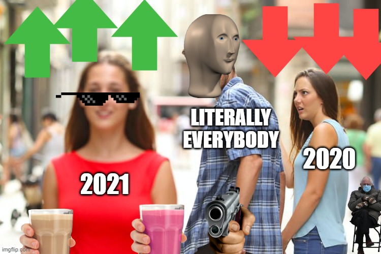 Distracted Boyfriend Meme | LITERALLY EVERYBODY; 2020; 2021 | image tagged in memes,distracted boyfriend | made w/ Imgflip meme maker