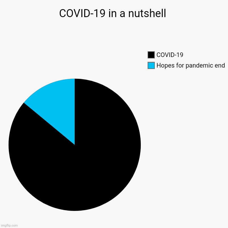 liek dis if u cry evrytiem | COVID-19 in a nutshell | Hopes for pandemic end, COVID-19 | image tagged in charts,pie charts,memes,coronavirus,covid-19,pandemic | made w/ Imgflip chart maker