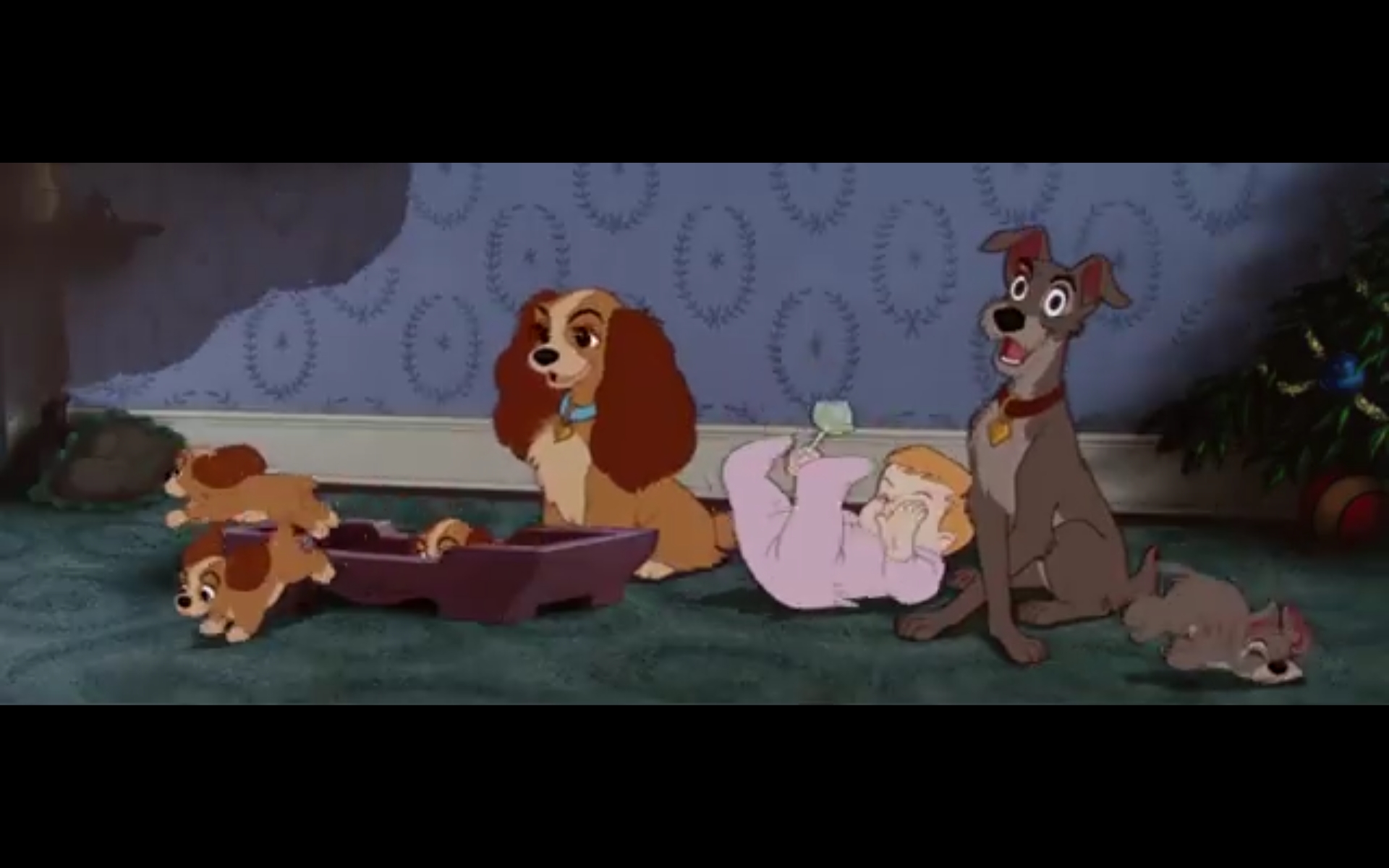 High Quality The worst family picture ever (Lady and the Tramp) Blank Meme Template