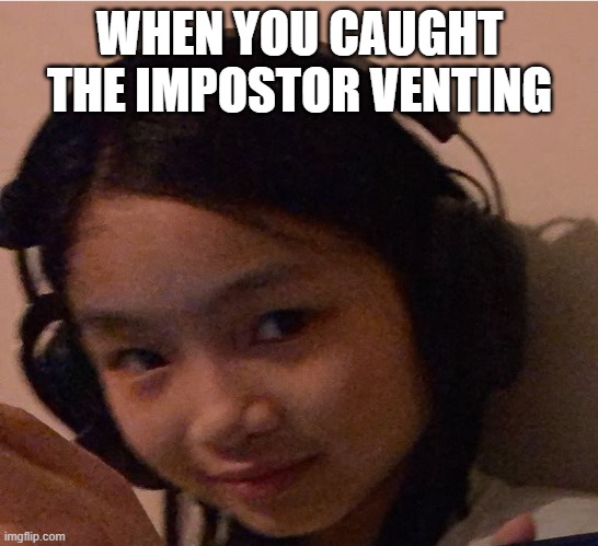 caught in 4K | WHEN YOU CAUGHT THE IMPOSTOR VENTING | image tagged in sus face,impostor,among us | made w/ Imgflip meme maker