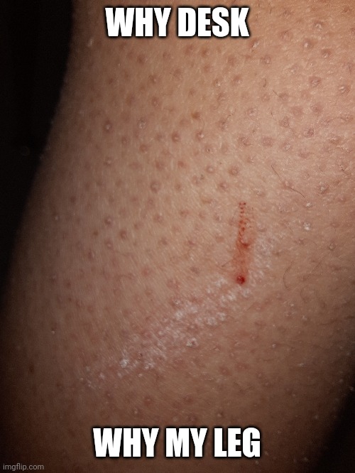 WHY DESK; WHY MY LEG | made w/ Imgflip meme maker