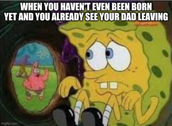 WHEN YOU HAVEN'T EVEN BEEN BORN YET AND YOU ALREADY SEE YOUR DAD LEAVING | made w/ Imgflip meme maker