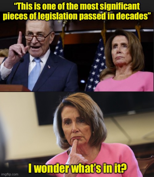 $ 1,900,000,000 Covid Relief Package | “This is one of the most significant pieces of legislation passed in decades”; I wonder what’s in it? | image tagged in schumer pelosi shitholes,pelosi philosoraptor,liberal logic,national debt | made w/ Imgflip meme maker