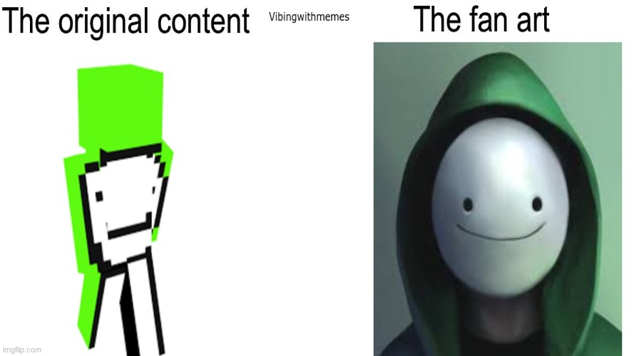 The original content vs the fanart | image tagged in memes | made w/ Imgflip meme maker