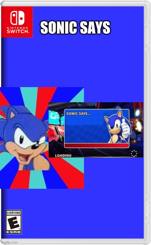 Sonic Says; Sonic SEZ: The Game | SONIC SAYS | image tagged in nintendo switch,sonic sez,sonic says | made w/ Imgflip meme maker