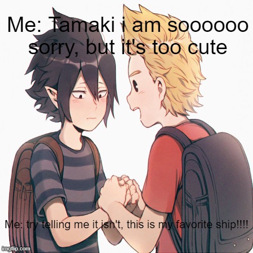 I LOVE TAMAKI X MIRIO OMLL I CAN'T STOP SMILING!!! | Me: Tamaki i am soooooo sorry, but it's too cute; Me: try telling me it isn't, this is my favorite ship!!!! | made w/ Imgflip meme maker