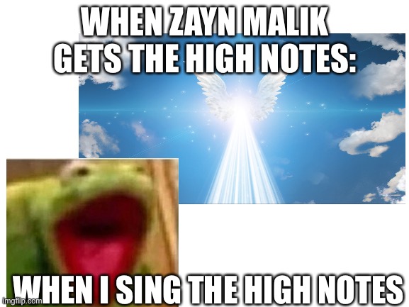 It’s kinda messy | WHEN ZAYN MALIK GETS THE HIGH NOTES:; WHEN I SING THE HIGH NOTES | image tagged in zayn malik,singing | made w/ Imgflip meme maker
