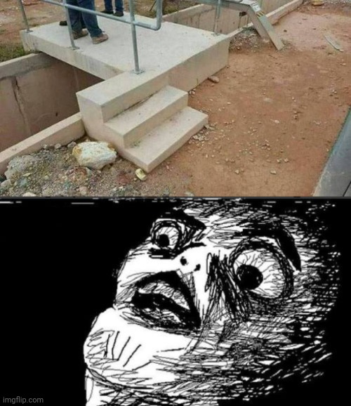 Bad construction | image tagged in memes,gasp rage face,you had one job,meme,construction,fails | made w/ Imgflip meme maker