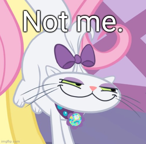 Smug Opalescence (MLP) | Not me. | image tagged in smug opalescence mlp | made w/ Imgflip meme maker