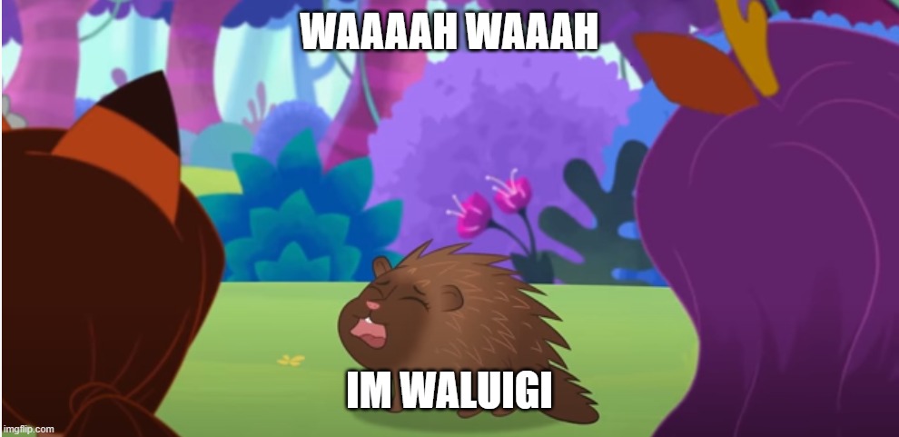 Porcupine Crying (waluigi edition) | WAAAAH WAAAH; IM WALUIGI | image tagged in porcupine-crying,dank memes,memes | made w/ Imgflip meme maker