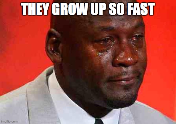 crying michael jordan | THEY GROW UP SO FAST | image tagged in crying michael jordan | made w/ Imgflip meme maker
