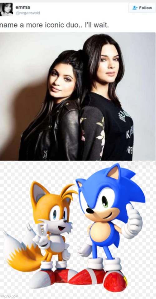 Well duh | image tagged in sonic,tails,name a more iconic duo | made w/ Imgflip meme maker