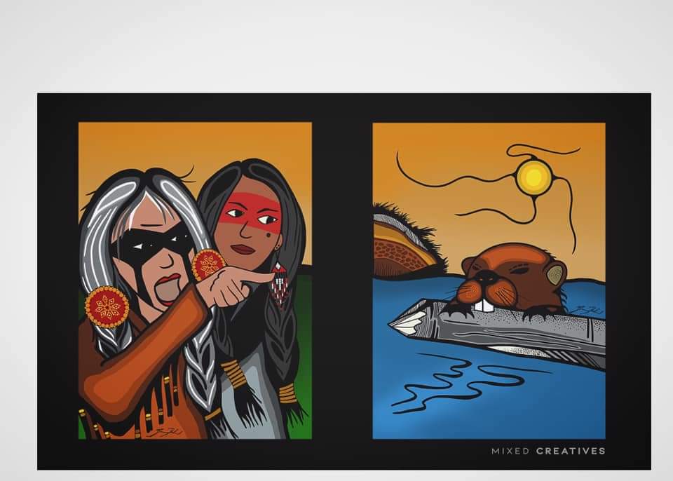 Cree woman yelling at beaver Blank Meme Template