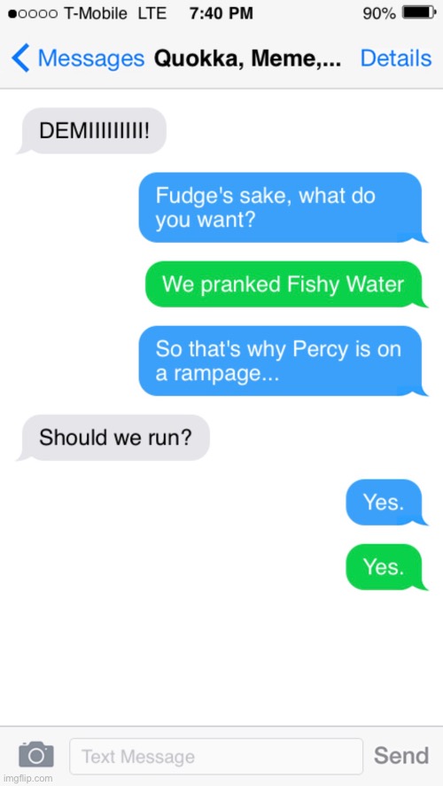 Random RP I did including Quokka and MemeDream | image tagged in text messages | made w/ Imgflip meme maker