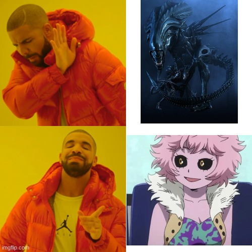 Mina is the perfect Alien Queen | image tagged in memes,drake hotline bling | made w/ Imgflip meme maker