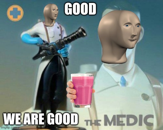 The medic tf2 | GOOD; WE ARE GOOD | image tagged in the medic tf2 | made w/ Imgflip meme maker