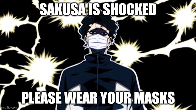 Wear Masks | SAKUSA IS SHOCKED; PLEASE WEAR YOUR MASKS | image tagged in mask | made w/ Imgflip meme maker