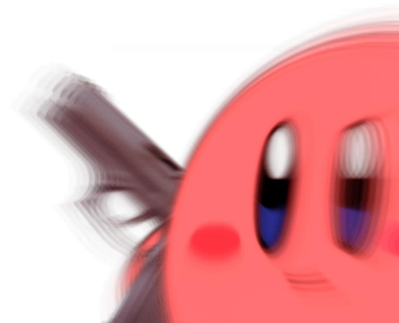 Kirby has found a gun Blank Meme Template