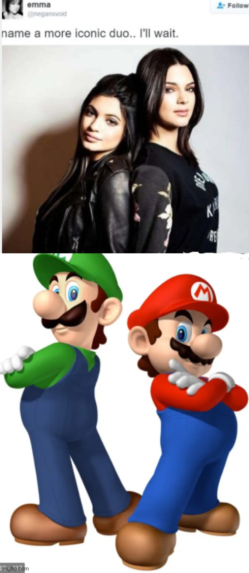 Im sorry but  I like doing these | image tagged in mario,luigi,name a more iconic duo | made w/ Imgflip meme maker