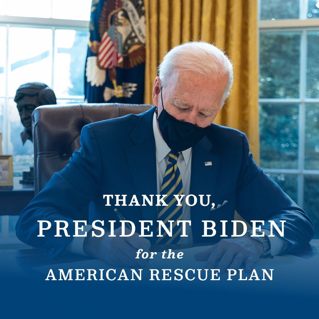 High Quality Thank you President Biden for the American Rescue Plan Blank Meme Template