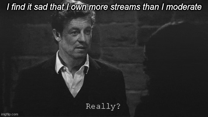 Really? | I find it sad that I own more streams than I moderate | image tagged in really | made w/ Imgflip meme maker