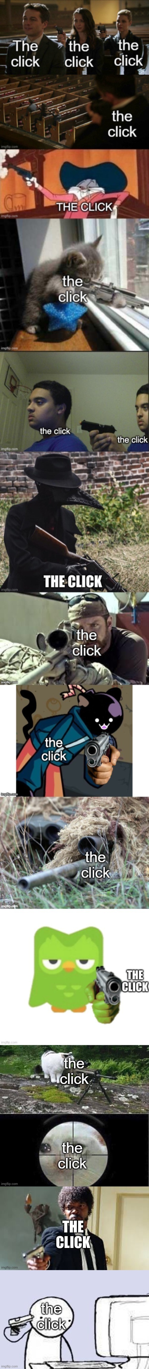 the click | image tagged in sucide browser | made w/ Imgflip meme maker