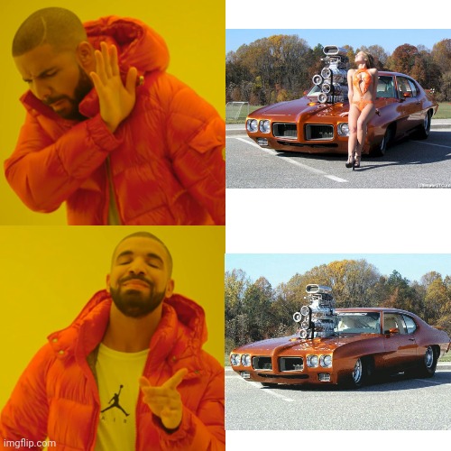 YOU'RE BLOCKING THE CAR, LADY | image tagged in memes,drake hotline bling,cars,pontiac | made w/ Imgflip meme maker