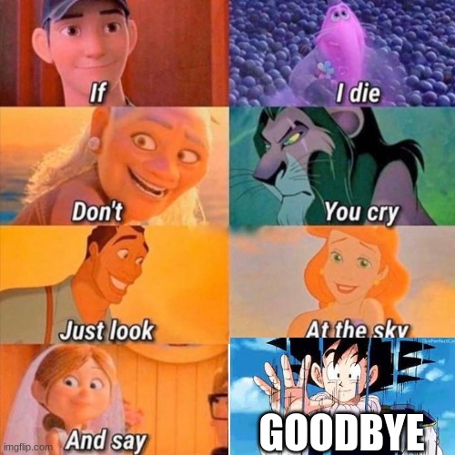 If I die don't you cry just look at the sky and say goodbye | GOODBYE | image tagged in if i die don't you cry | made w/ Imgflip meme maker