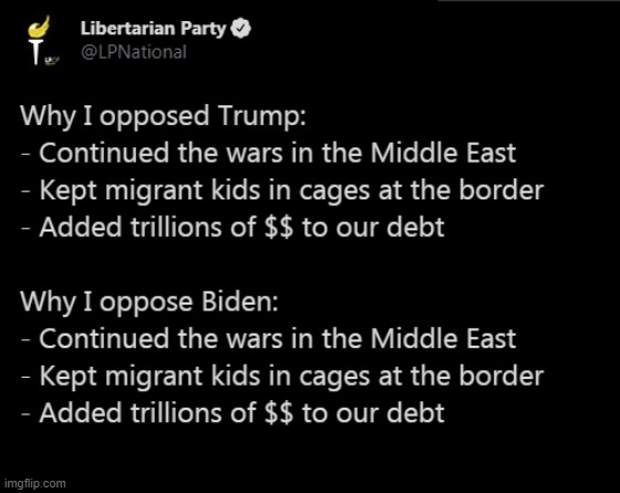 Libertarian oppose Trump and Biden | image tagged in libertarian oppose trump and biden | made w/ Imgflip meme maker